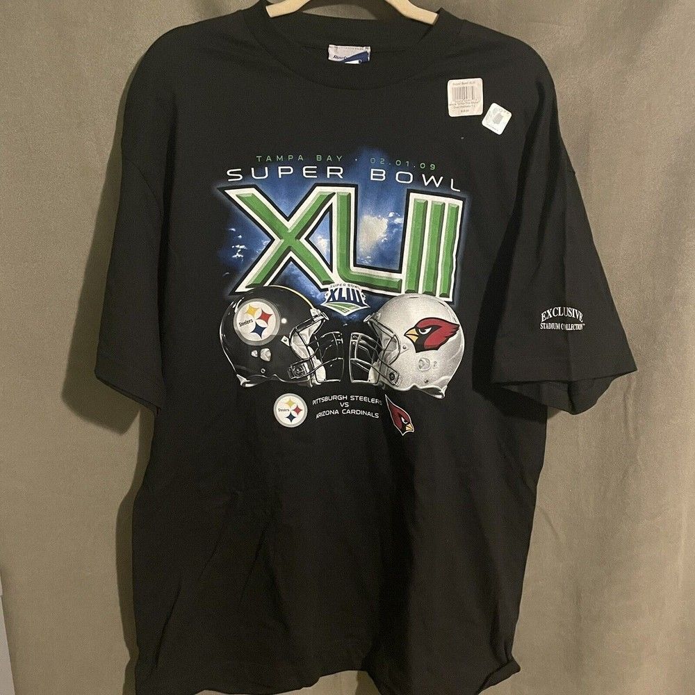 NFL Super Bowl XLIII Steelers Cardinals Men's Shirt Size L Exclusive Collection